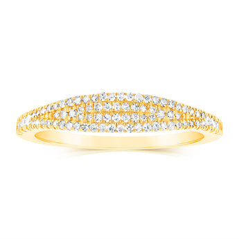 10ct Yellow Gold Fancy Ring in 1/5 Carat Natural Diamonds