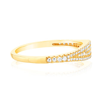10ct Yellow Gold Fancy Ring in 1/5 Carat Natural Diamonds