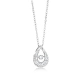 Sterling Silver Pear Shaped Pendant in 1/5 Carat Natural Diamonds