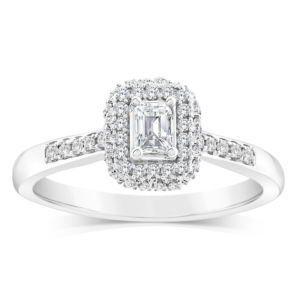 9ct White Gold Mix Shaped Ring in 0.40 Carat Natural Diamonds Grahams