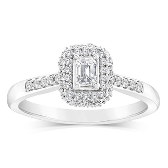 9ct White Gold Mix Shaped Ring in 0.40 Carat Natural Diamonds