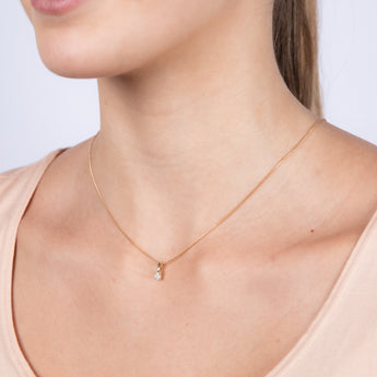 1/6 Carat Diamond Solitaire Pendant in 9ct Yellow Gold