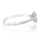 9ct White Gold 1/4 Carat Diamond Halo Dress Ring