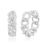 Sterling Silver 1/4 Carat Diamond Hoop Earrings