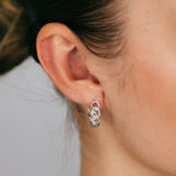 Sterling Silver 1/4 Carat Diamond Hoop Earrings