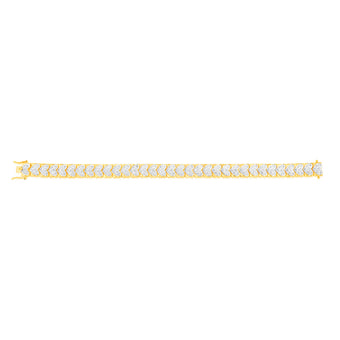 Gold plated Sterling Silver 1 Carat Heart Natural Diamond 18.5cm Bracelet
