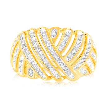 Gold plated Sterling Silver 1/2 Carat Diamond Ring