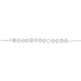 Sterling Silver Diamond Heart Slider Bracelet with 13 Round Brilliant Cut Diamonds