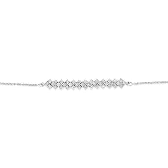 Sterling Silver Diamond Slider Bracelet with 18 Round Brilliant Cut Diamonds