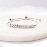 Sterling Silver Diamond Slider Bracelet with 18 Round Brilliant Cut Diamonds