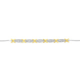 Gold Plated Sterling Silver Diamond Slider Bracelet with 15 Round Brilliant Cut Diamonds