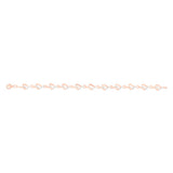 7 Diamonds Heart Bracelet in Rose Gold Plated Silver