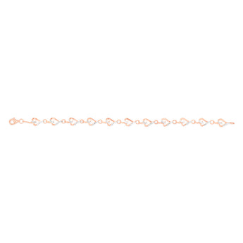 7 Diamonds Heart Bracelet in Rose Gold Plated Silver