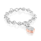 1/5 Carat Diamond Heart Bracelet in Gold Plated Sterling Silver