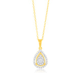 0.45 Carat Earring & Pendant Set in Gold Plated Sterling Silver on 45cm Chain