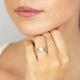 1/6 Carat Diamond 2 Ring Bridal Set in Gold Plated Sterling Silver
