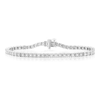 1/2 Carat Diamond 18cm Tennis Bracelet with Brilliant Cut Diamonds in Sterling Silver