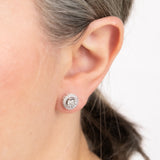 1/5 Carat Natural Diamond Round Shaped Stud Earrings in Sterling Silver