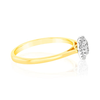 1/10 Carat Diamond Ring in 9ct Yellow Gold