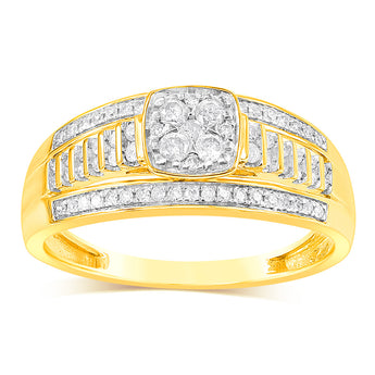 1/3 Carat Diamond Dress Ring in 9ct Yellow Gold