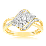 1/10 Carat Diamond Dress Ring in 9ct Yellow Gold