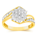 Diamond Dress Ring in 9ct Yellow Gold