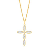 1/10 Carat Cross Diamond Pendant in 9ct Yellow Gold