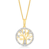 Diamond Tree of Life Pendant in 9ct Yellow Gold
