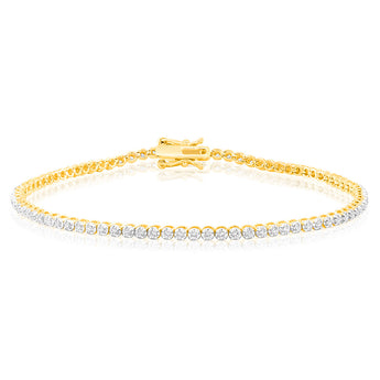 1/2 Carat Diamond Tennis Bracelet in 9ct Yellow Gold