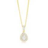 1/6 Carat Diamond Pendant in 9ct Yellow Gold