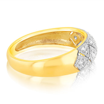 13 Diamond Dress Ring in 9ct Gold