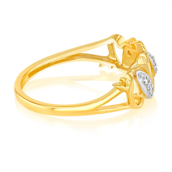 3 Diamond Dress Ring in 9ct Yellow Gold