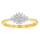 1/6 Carat Diamond Dress Ring in 9ct Yellow Gold