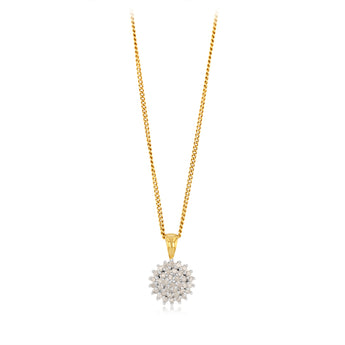 1/5 Carat Diamond Pendant in 9ct Yellow Gold