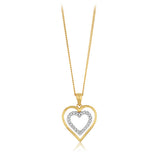 1/10 Carat Diamond Heart Pendant in 9ct Yellow Gold