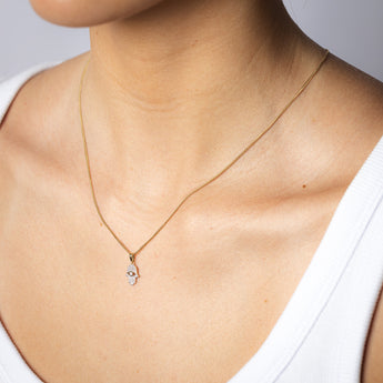 5 Points Diamond Hamsa Pendant in 9ct Yellow Gold