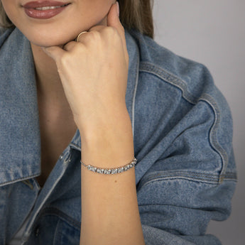 1/6 Carat Diamond Fancy Bracelet in Sterling Silver
