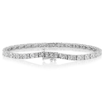 0.95 Carat Diamond 19cm Bracelet in Sterling Silver