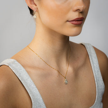 1/2 Carat Earring & Pendant Set in Gold Plated Sterling Silver on 45cm Chain