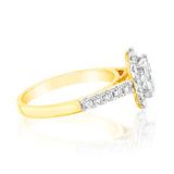 1.50 Carat Diamond Ring With 1 Carat Oval Centre Surrounded by 1/2 Carat Round Diamond Halo in 18ct Yellow Gold