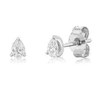 1/4 Carat Diamond Pear Studs Earrings in 9ct White Gold