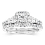 3/4 Carat Diamond Bridal 2 Ring Set in Platinum