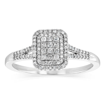 Diamond Ring in 9ct White Gold