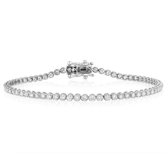 2 Carat Diamond Tennis 17cm Bracelet in 10ct White Gold