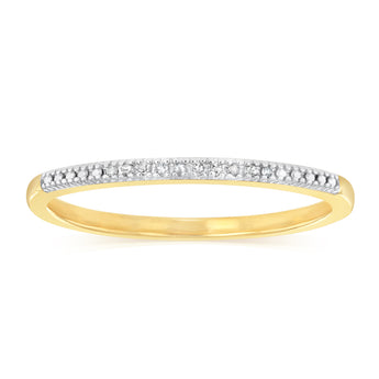 10 Diamond Eternity Ring in Gold Plated Silver