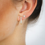 1/10 Carat Diamond Earrings Set Hoop Earrings in Gold Plated Silver and Stud Earrings in Sterling Silver