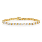 0.95 Carat Diamond Tennis 18.5cm Bracelet in Gold Plated Silver