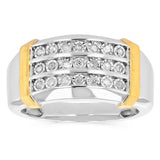 1/5 Carat Diamond Gents Ring in Gold Plated Silver