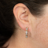 1/10 Carat Diamond Hoop Earring in Gold Plated Silver