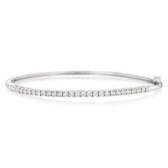 1/5 Carat Natural Diamond Bangle in Sterling Silver